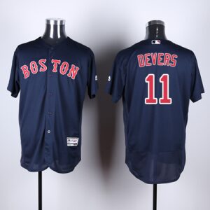 Red Boston Red Sox #11 Rafael Devers Navy Blue Flexbase Collection Stitched Jersey