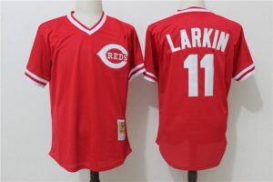 Mitchell and Ness Cincinnati Reds #11 Barry Larkin Red Jersey