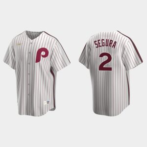 Men's Philadelphia Phillies #2 Jean Segura White Cooperstown Collection Home Jersey