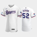 Men's Texas Rangers #52 Taylor Hearn White Home 50th Anniversary Flex Base Jersey