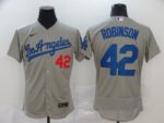 Men's Los Angeles Dodgers #42 Jackie Robinson Gray Stitched Flex Base  Jersey