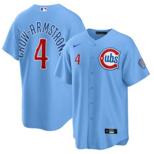 Men's Chicago Cubs Pete Crow-Armstrong Baby Blue 2nd Alternate Limited Player Jersey