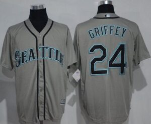 Seattle Mariners #24 Ken Griffey Grey New Cool Base Stitched Jersey