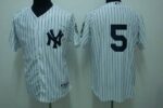 New York Yankees #5 Joe DiMaggio Stitched White Jersey