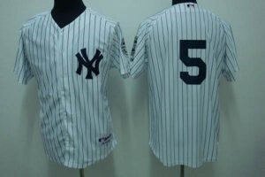 New York Yankees #5 Joe DiMaggio Stitched White Jersey