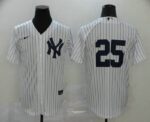 Men's New York Yankees #25 Gleyber Torres White No Name Stitched Cool Base  Jersey