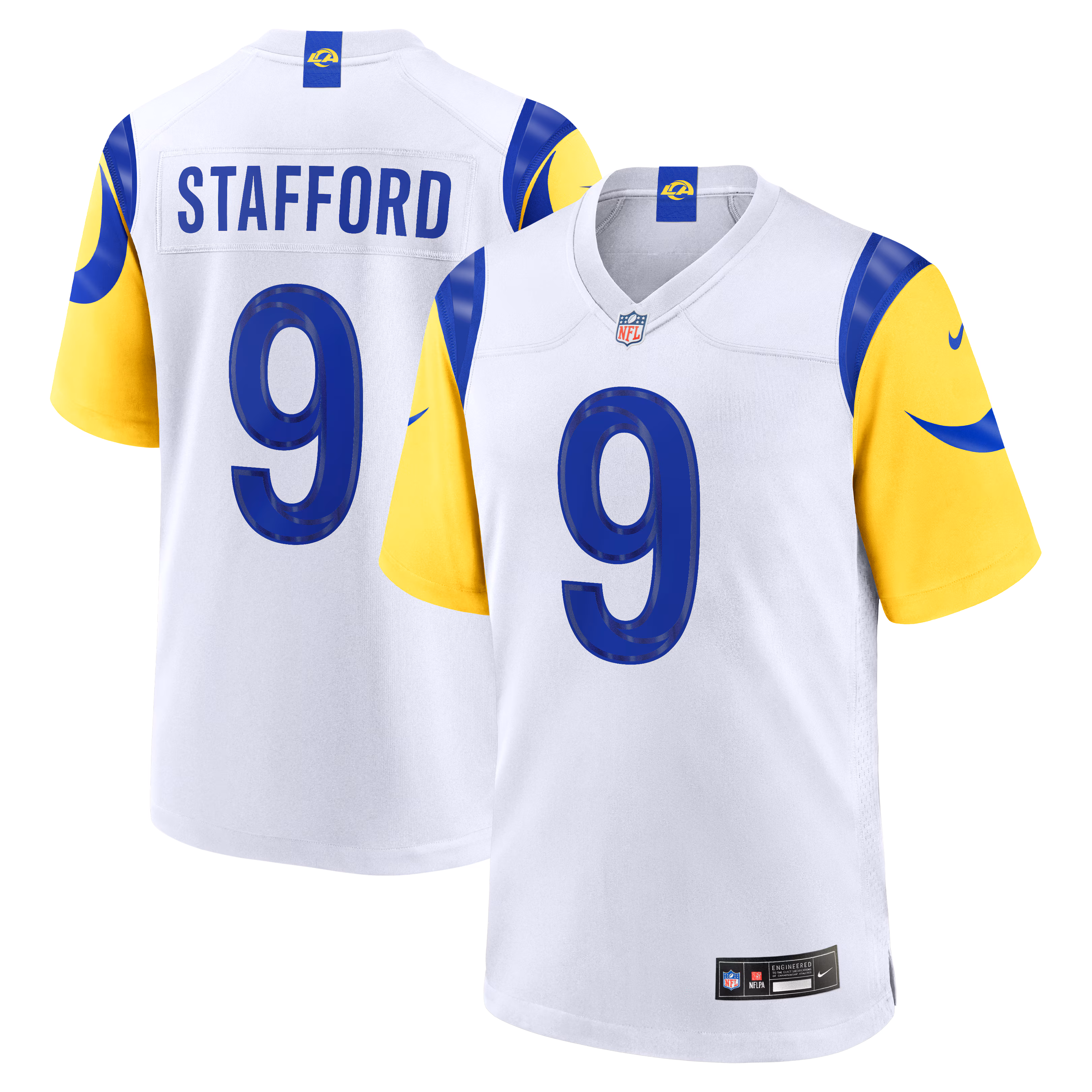 Los Angeles Rams Matthew Stafford #9 White White Game Player Jersey