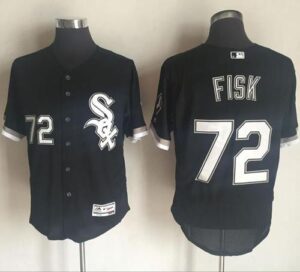 Chicago White sox #72 Carlton Fisk Black Flexbase Collection Stitched Jersey