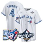 George Springer #4 Toronto Blue Jays 50th 2025 World Series Limited Jersey Stitched White