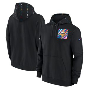 Men’s  Black Minnesota Vikings 2023 Crucial Catch Club Pullover Hoodie