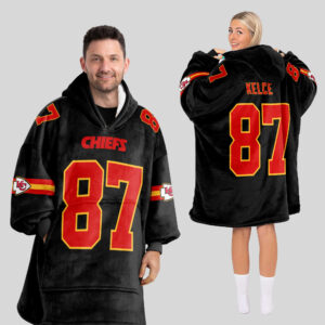 Adult 87 Kansas City Football Unisex Blanket Hoodie
