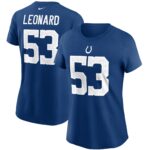 Women's Shaquille Leonard Royal Indianapolis Colts Name & Number T-Shirt