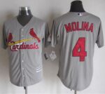 St. Louis Cardinals #4 Yadier Molina Grey New Cool Base Stitched Jersey