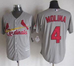 St. Louis Cardinals #4 Yadier Molina Grey New Cool Base Stitched Jersey