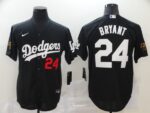 Men's  Los Angeles Dodgers #24 Kobe Bryant Black With KB Patch Stitched Cool Base Jersey