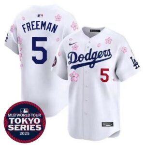Men's #5 Freddie Freeman World Tour Tokyo Series 2025 Los Angeles Dodgers White Jersey