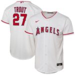 Youth Los Angeles Angels Mike Trout #27 White Home Replica Player Jersey