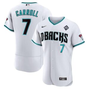 Men's #7 Corbin Carroll Arizona Diamondbacks  2023 World Series Player White Jersey