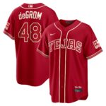 Texas Rangers Jacob deGrom #48 Red 2026 City Connect Stadium Jersey