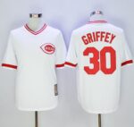 Mitchell And Ness Cincinnati Reds #30 Ken Griffey White Throwback Stitched Jersey