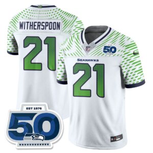 Devon Witherspoon #21 Seattle Seahawks 2025 Rivalries 50th Season Patch Vapor Limited Jersey - All Stitched