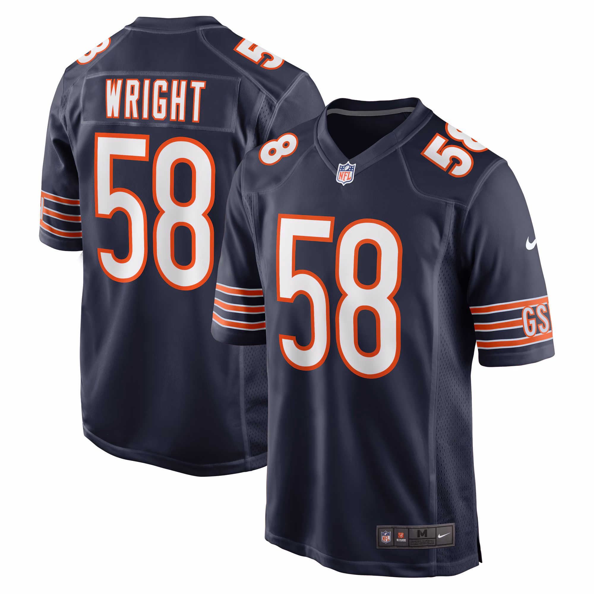 Darnell Wright Chicago Bears 2023 Draft First Round Pick Game Jersey - Navy
