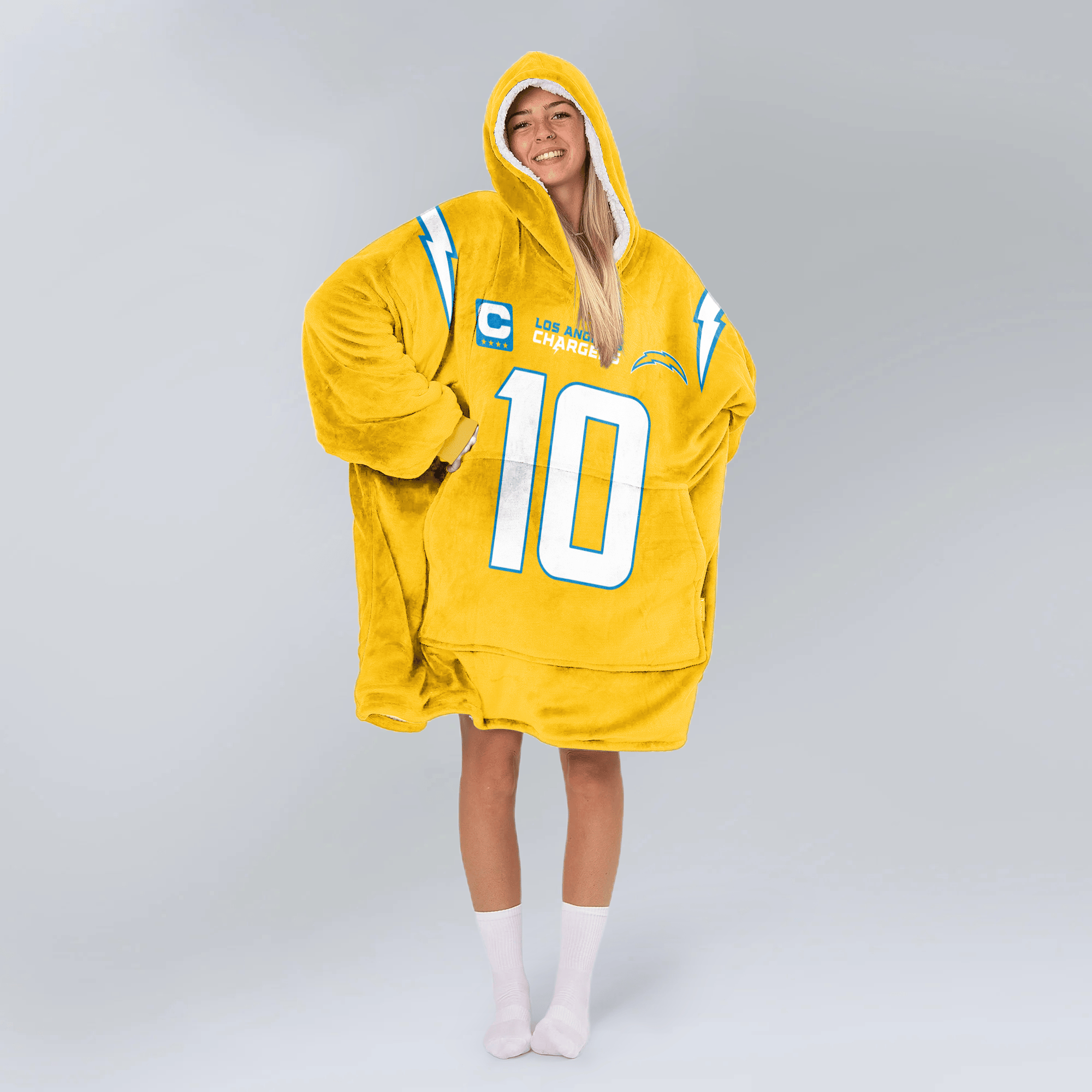 10 Los Angeles C Football Unisex Blanket Hoodie - Image 6