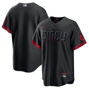 Men's Cincinnati Reds  Black 2023 City Connect Cool Base Jersey