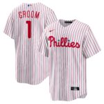 Philadelphia Phillies  White #1 Groom Home Replica Jersey
