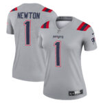 Cam Newton New England Patriots Women's Inverted Legend Jersey - Gray