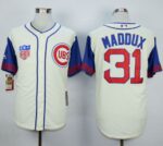 Chicago Cubs #31 Greg Maddux Cream/Blue 1942 Turn Back The Clock Stitched Jersey
