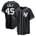 Gerrit Cole #45 New York Mets Fashion Replica Black Out Jersey - Black