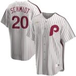 Men's  Philadelphia Phillies #20 Mike Schmidt Home Cooperstown Collection Player White Jersey