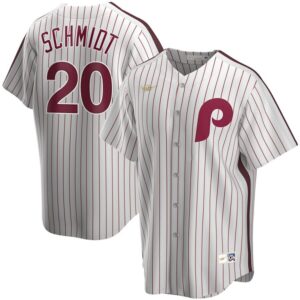 Men's  Philadelphia Phillies #20 Mike Schmidt Home Cooperstown Collection Player White Jersey