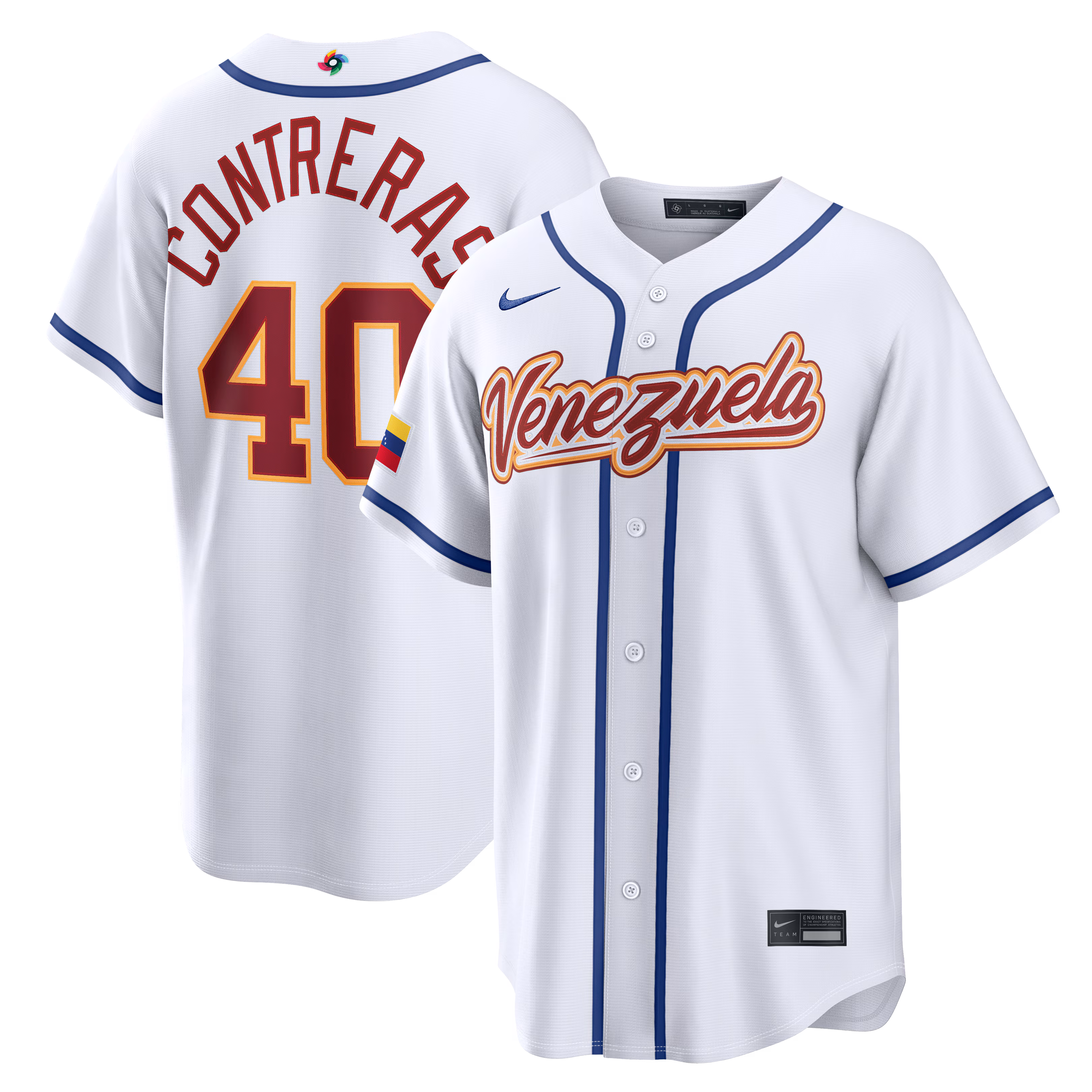 Willson Contreras #40 Venezuela Baseball White 2026 World Baseball Classic Home Stadium Jersey