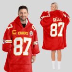 Adult T.K 87 Captain Kansas City Football Unisex Blanket Hoodie