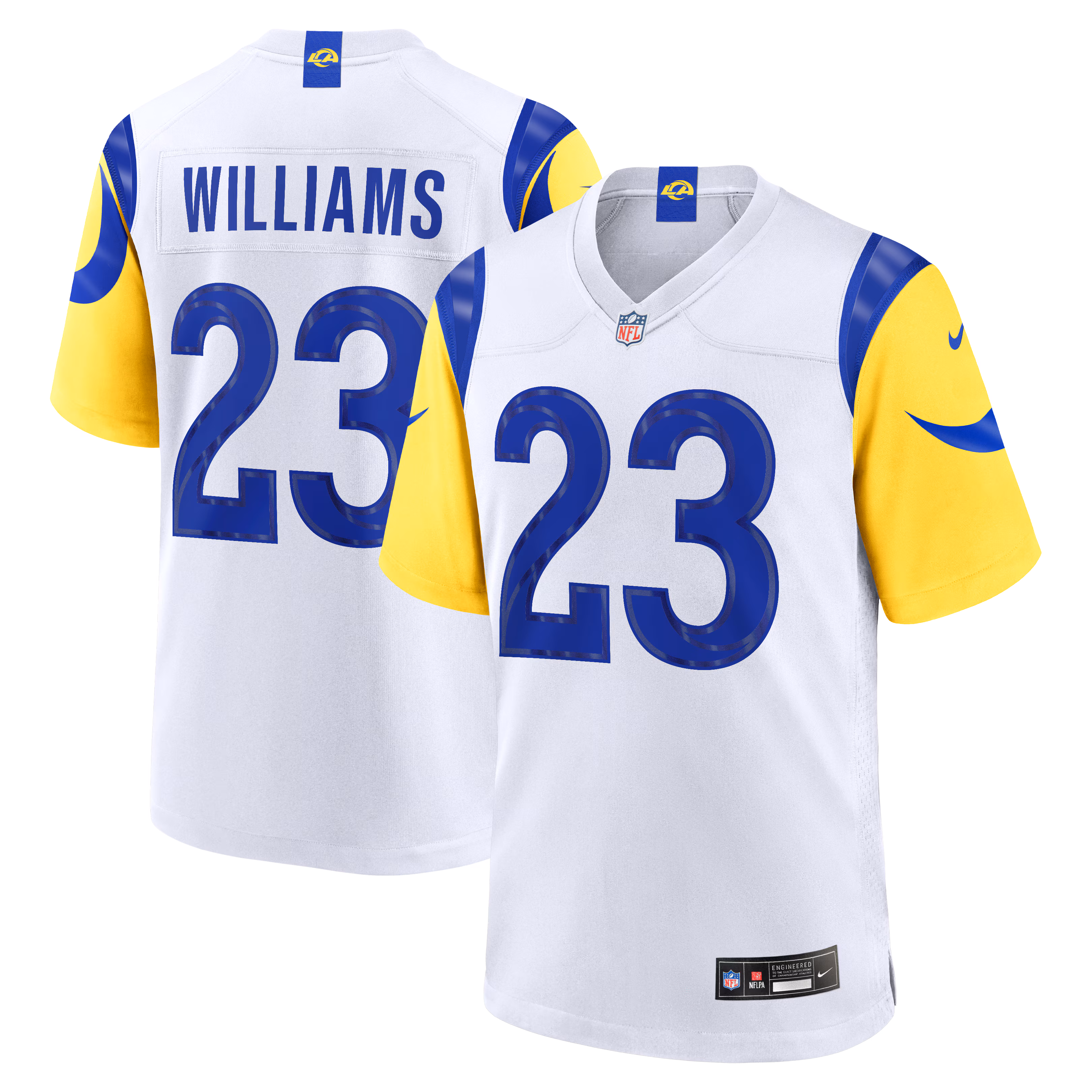 Los Angeles Rams Kyren Williams #23 White White Game Player Jersey