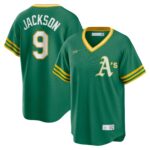 Men's Oakland Athletics Reggie Jackson  Kelly Green Road Cooperstown Collection Player Jersey