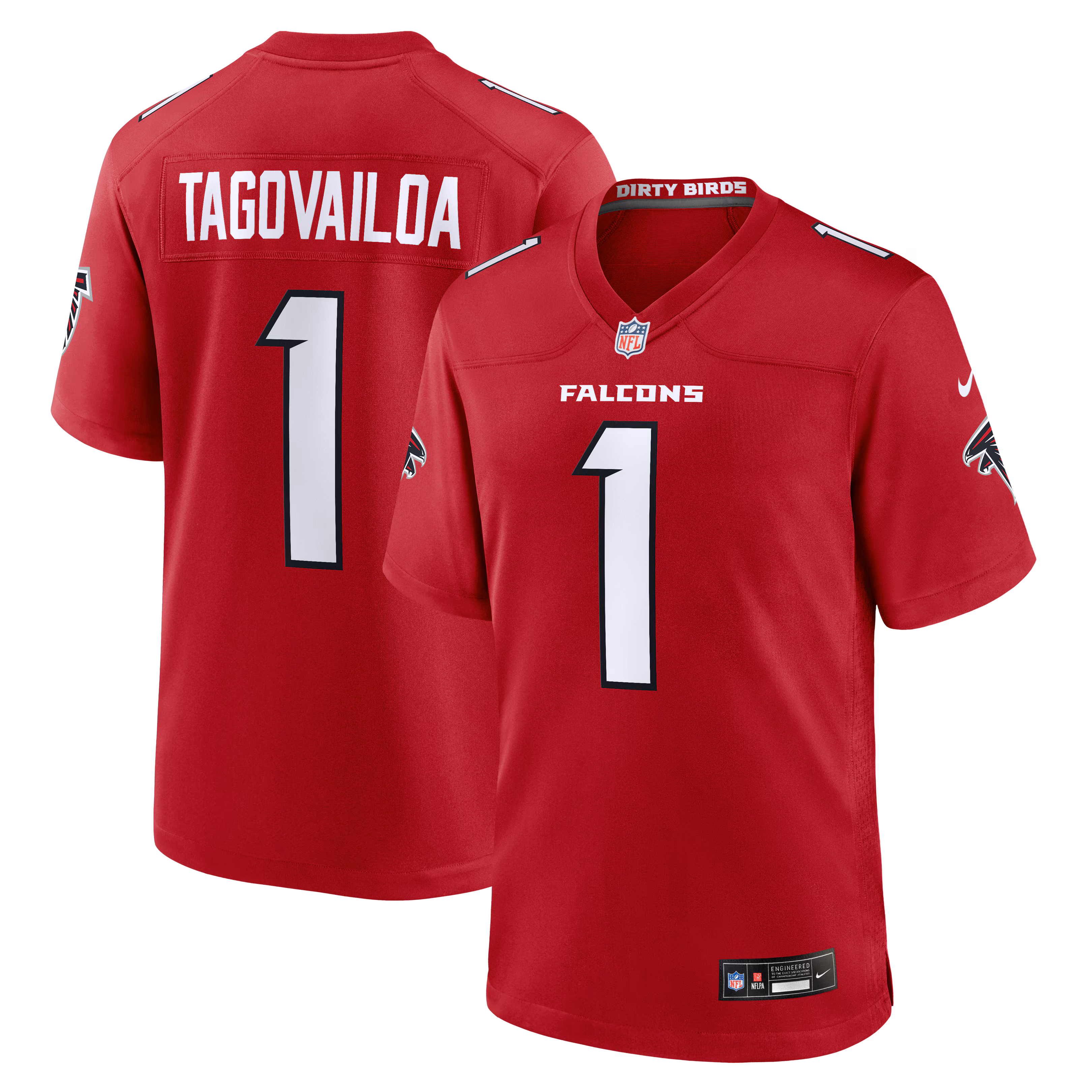 Atlanta Falcons Tua Tagovailoa #1 Red Game Jersey