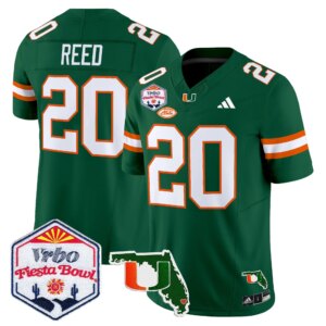 Ed Reed #20 Miami Hurricanes MIA 2026 The Fiesta Bowl & Florida Patch Vapor Limited Jersey - All Stitched