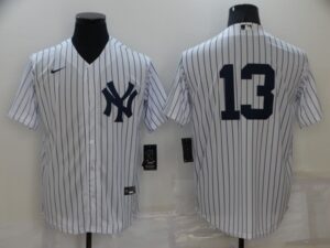 Men's  New York Yankees #13 Alex Rodriguez White Cool Base Stitched Jersey