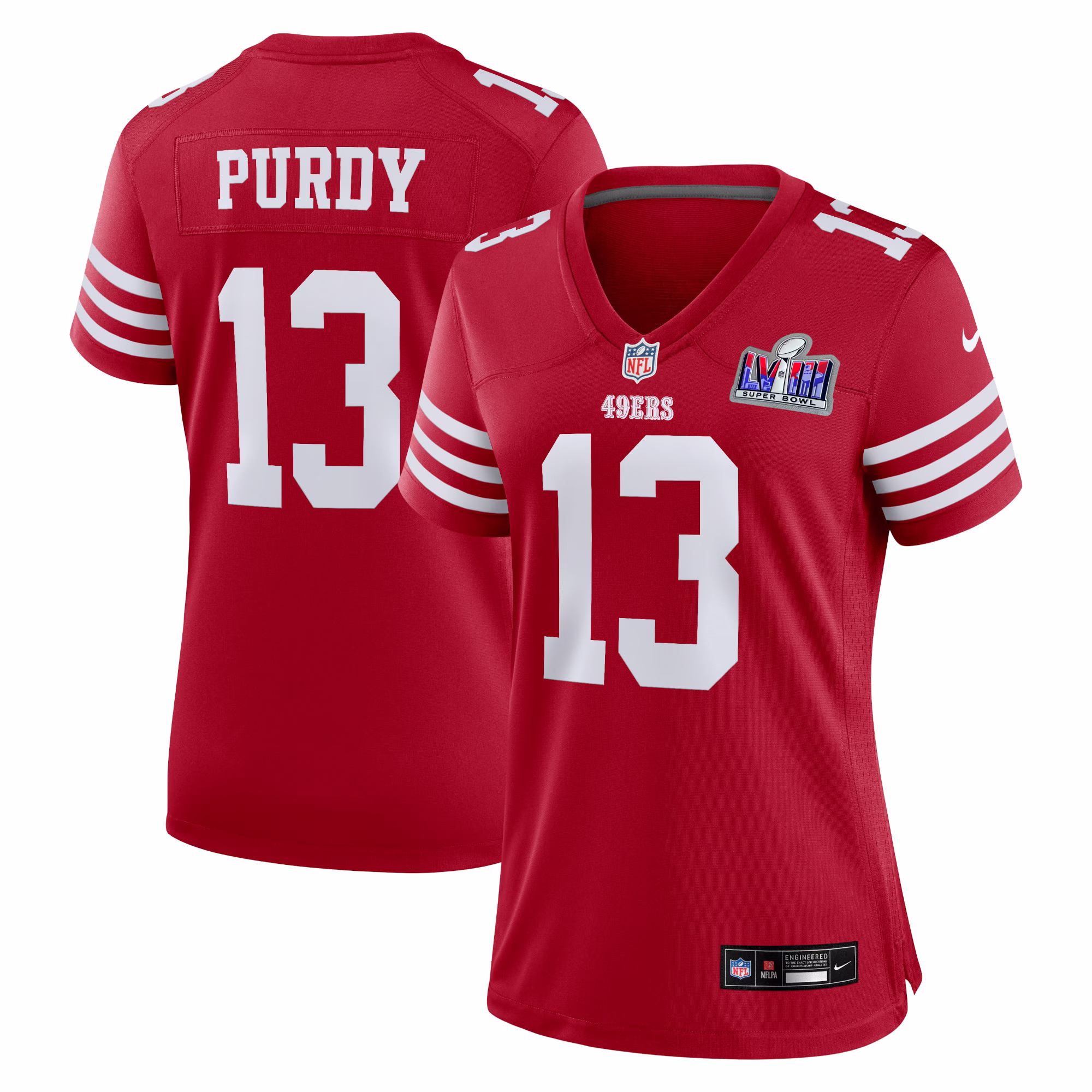 Brock Purdy San Francisco 49ers  Women's 2023 Super Bowl LVIII Game Jersey - Scarlet