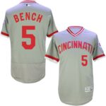 Cincinnati Reds #5 Johnny Bench Grey Flexbase Collection Cooperstown Stitched Jersey