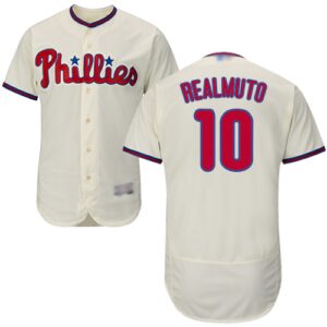 Philadelphia Phillies #10 J. T. Realmuto Cream Flexbase Collection Stitched Jersey