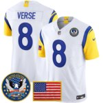 Jared Verse #8 Los Angeles Rams 2025 United States 250th Anniversary Patch Vapor Limited Jersey - All Stitched