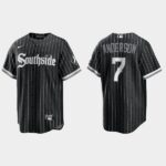 Men's Chicago White Sox #7 Tim Anderson Black 2021 City Connect Cool Base Jersey