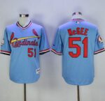 St. Louis Cardinals #51 Willie McGee Blue Cooperstown Throwback Stitched Jersey