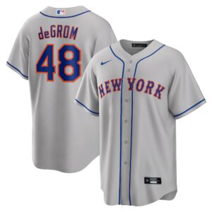 Men's New York Mets Jacob deGrom  Gray Road Replica Player Name Jersey