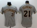 Pittsburgh Pirates #21 Roberto Clemente Grey Flexbase Collection Stitched Jersey