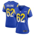 Jeremiah Kolone Los Angeles Rams  Women's Team Game Player Jersey - Royal